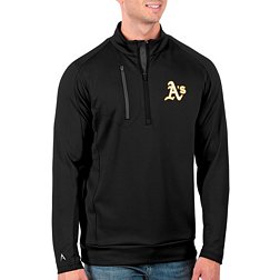 Antigua Men's Tall Oakland Athletics Generation Black Half-Zip Shirt