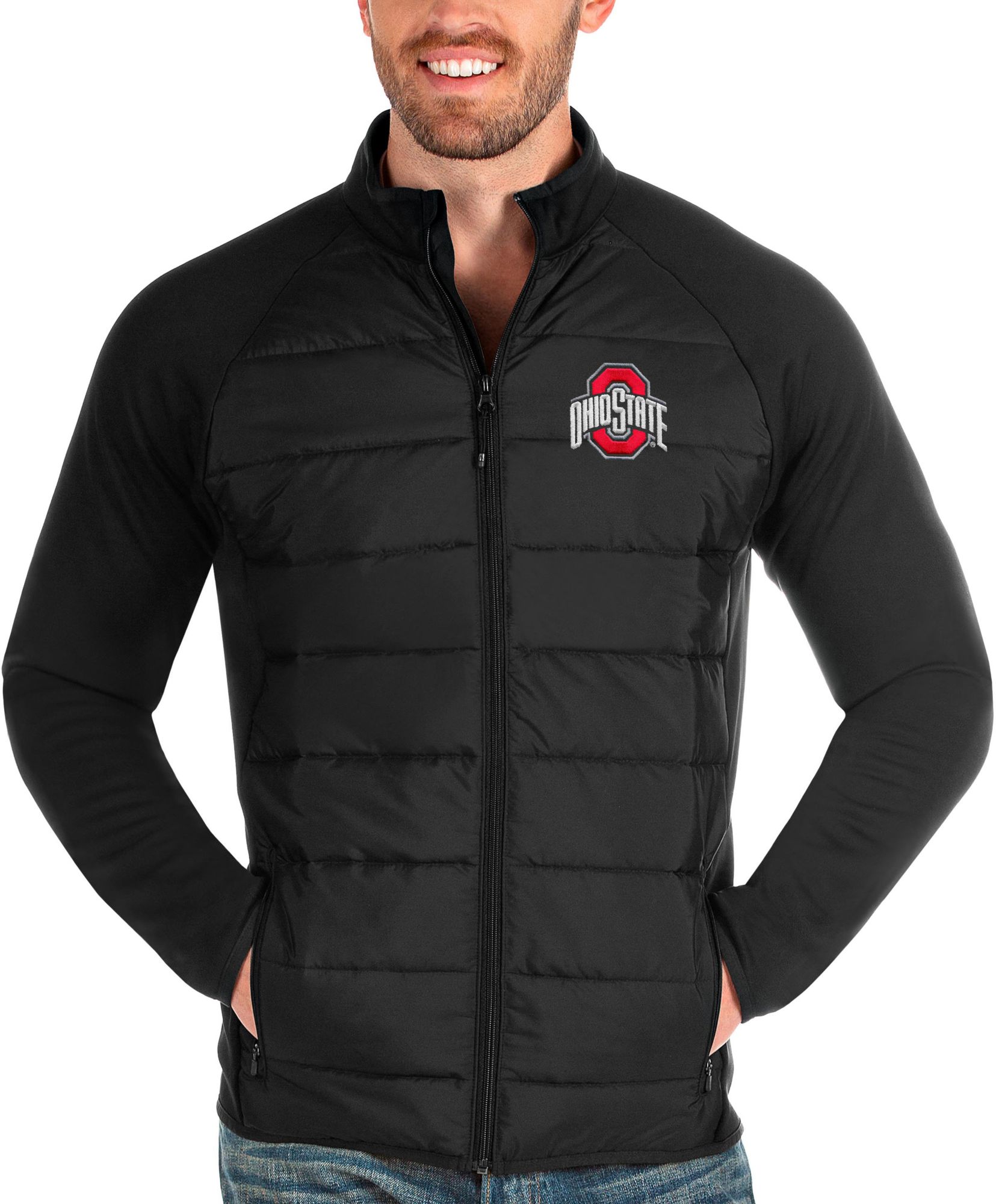 Antigua Men's Ohio State Buckeyes Black Altitude Full-Zip Jacket