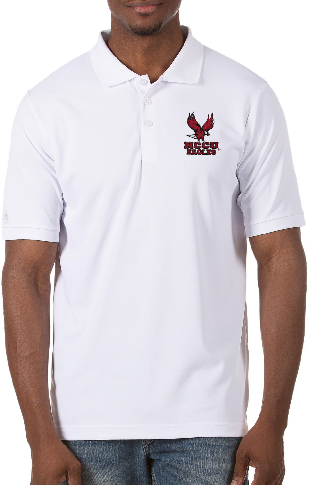 Antigua Men's North Carolina Central Eagles White Legacy Polo