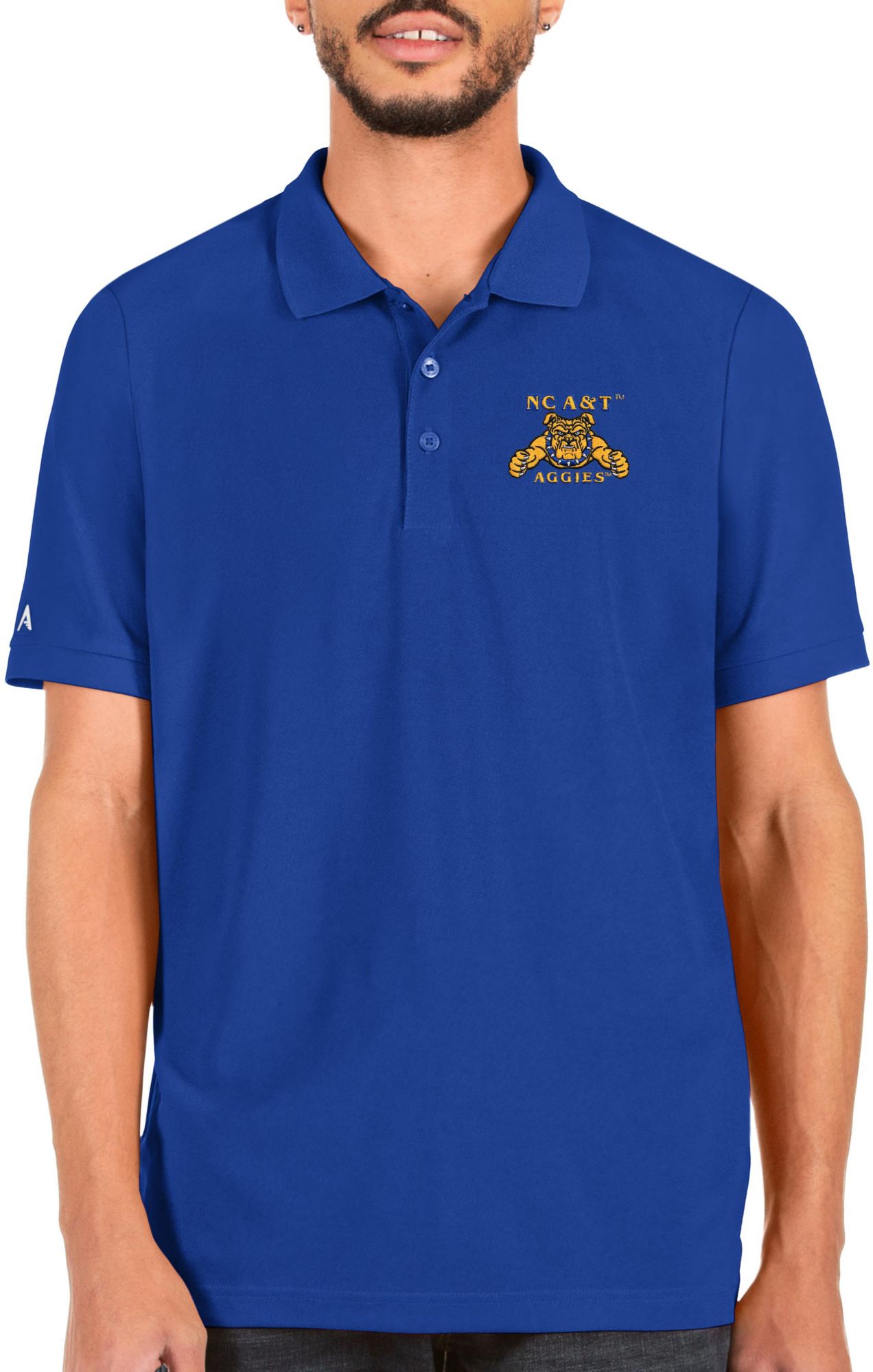 Antigua Men's North Carolina A&amp;T Aggies Aggie Blue Legacy Pique Polo