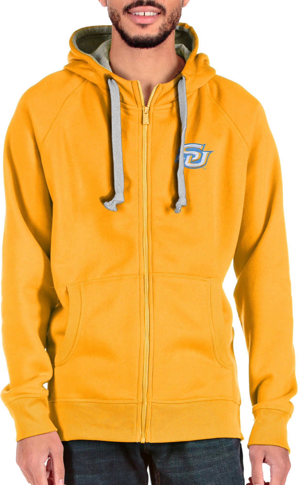Antigua Men's Southern University Jaguars Gold Victory Full Zip Jacket