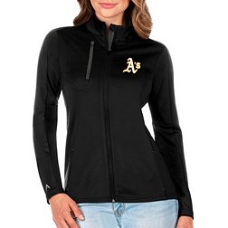 Antigua Women's Oakland Athletics Generation Full-Zip Black Jacket