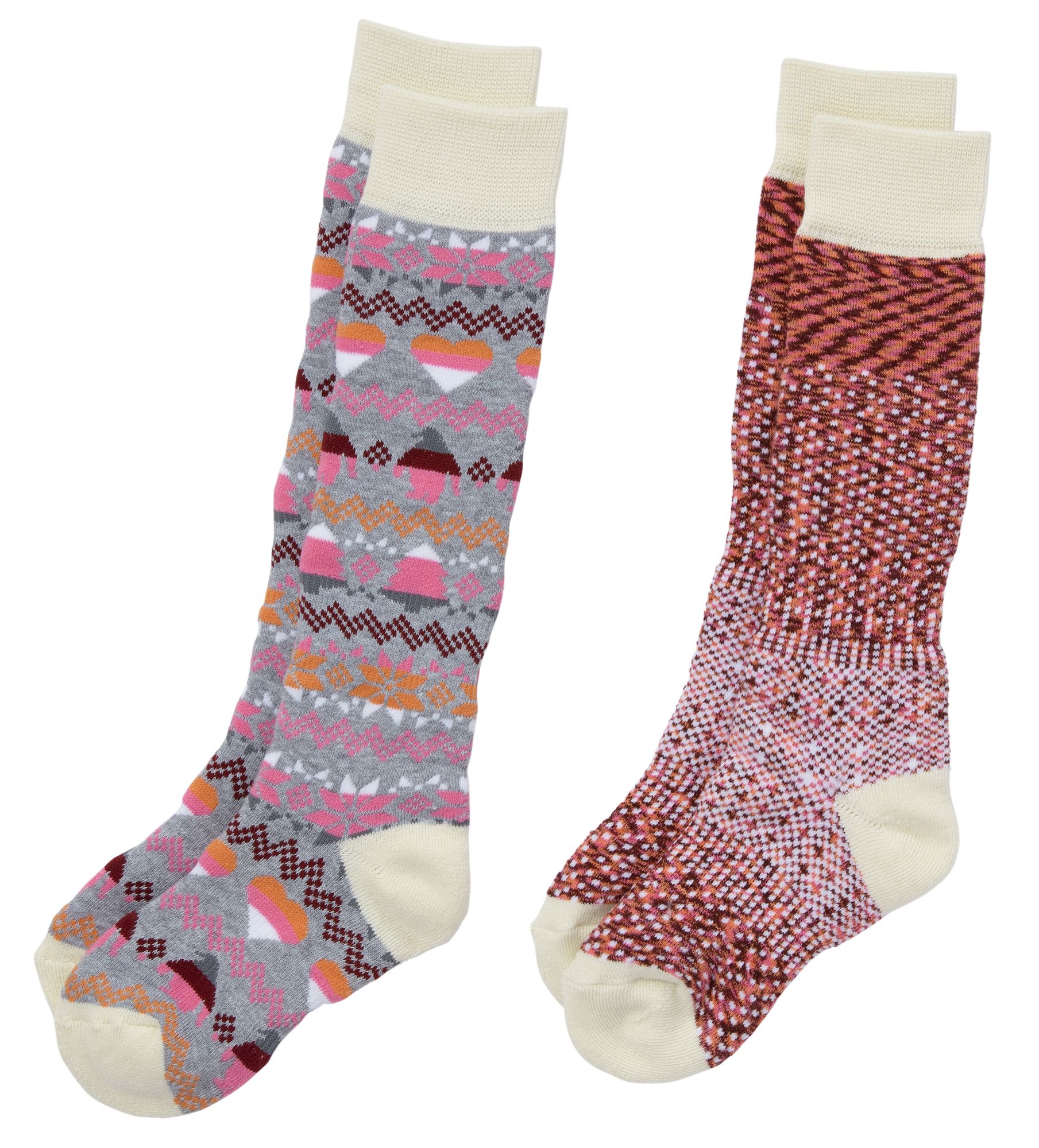 Alpine Design Youth Snow Sport Socks  2 Pack, Pink Penguin