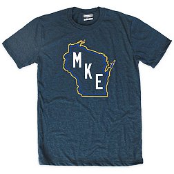 Where I'm From MKE State Outline Navy T-Shirt
