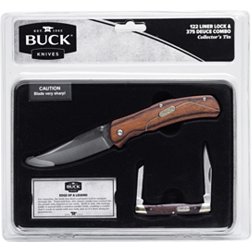 Buck Knives 122 Liner Lock & 375 Deuce Two-Piece Combo Collector's Tin