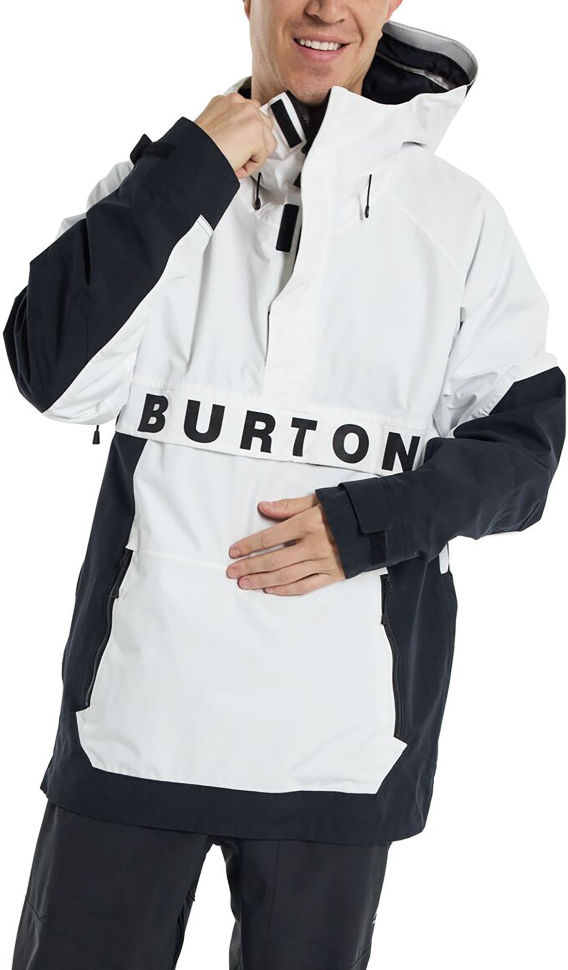 Burton Men's Frostner Anorak Jacket, XXL, Stout White/True Black