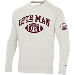 Champion Men's Texas A&M Aggies White ‘12th Man' Centennial Crew Pullover Sweatshirt