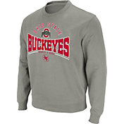 Colosseum Men's Ohio State Buckeyes Gray Stadium Crew Pullover Sweatshirt