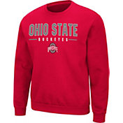 Colosseum Men's Ohio State Buckeyes Scarlet Time Machine Crew Pullover Sweatshirt