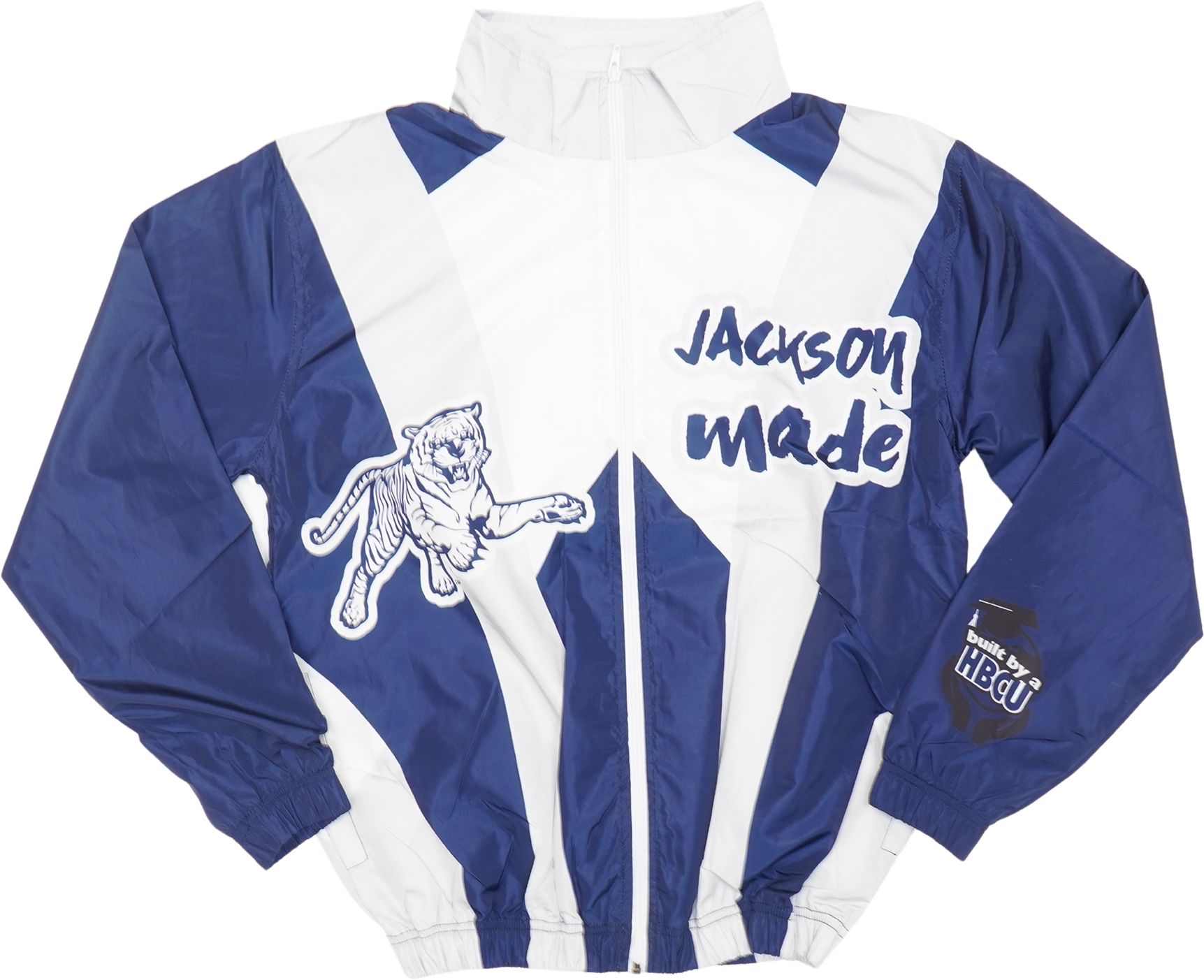 Tones of Melanin Jackson State Tigers Reversible Satin Jacket, Men's, Large, Blue