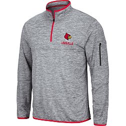 Colosseum Men's Louisville Cardinals Grey Quarter-Zip Pullover Shirt