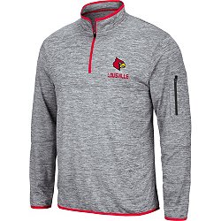 Louisville Cardinals Columbia Fleece Pullover Sweater Mens XL Half Zip Red  Gray
