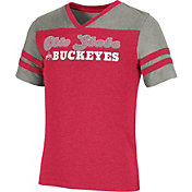 Colosseum Girl's Ohio State Buckeyes Scarlet Aloha Football T-Shirt