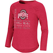 Colosseum Girl's Ohio State Buckeyes Scarlet Heart Long Sleeve T-Shirt
