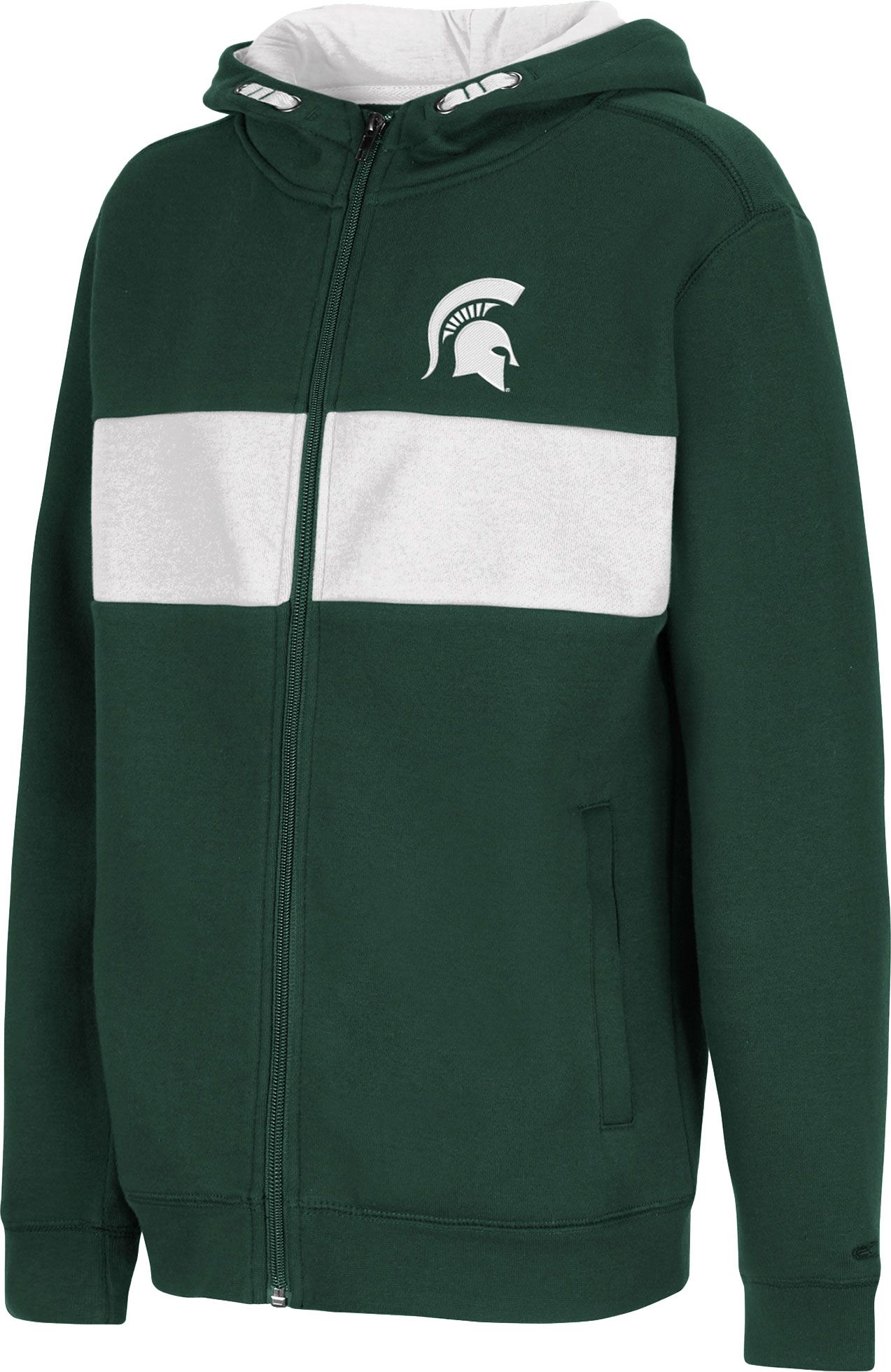 Youth Green George Mason Patriots Team Logo Quarter-Zip Pullover Sweatshirt