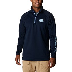 Columbia Men's North Carolina Tar Heels Navy PFG Terminal Tackle Quarter-Zip Pullover Shirt