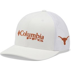 Columbia Men's Texas Longhorns PFG Mesh Adjustable White Trucker Hat