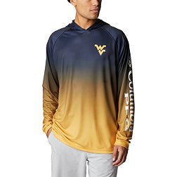 Columbia Men's West Virginia Mountaineers Blue PFG Super Terminal Tackle Long Sleeve Hooded T-Shirt