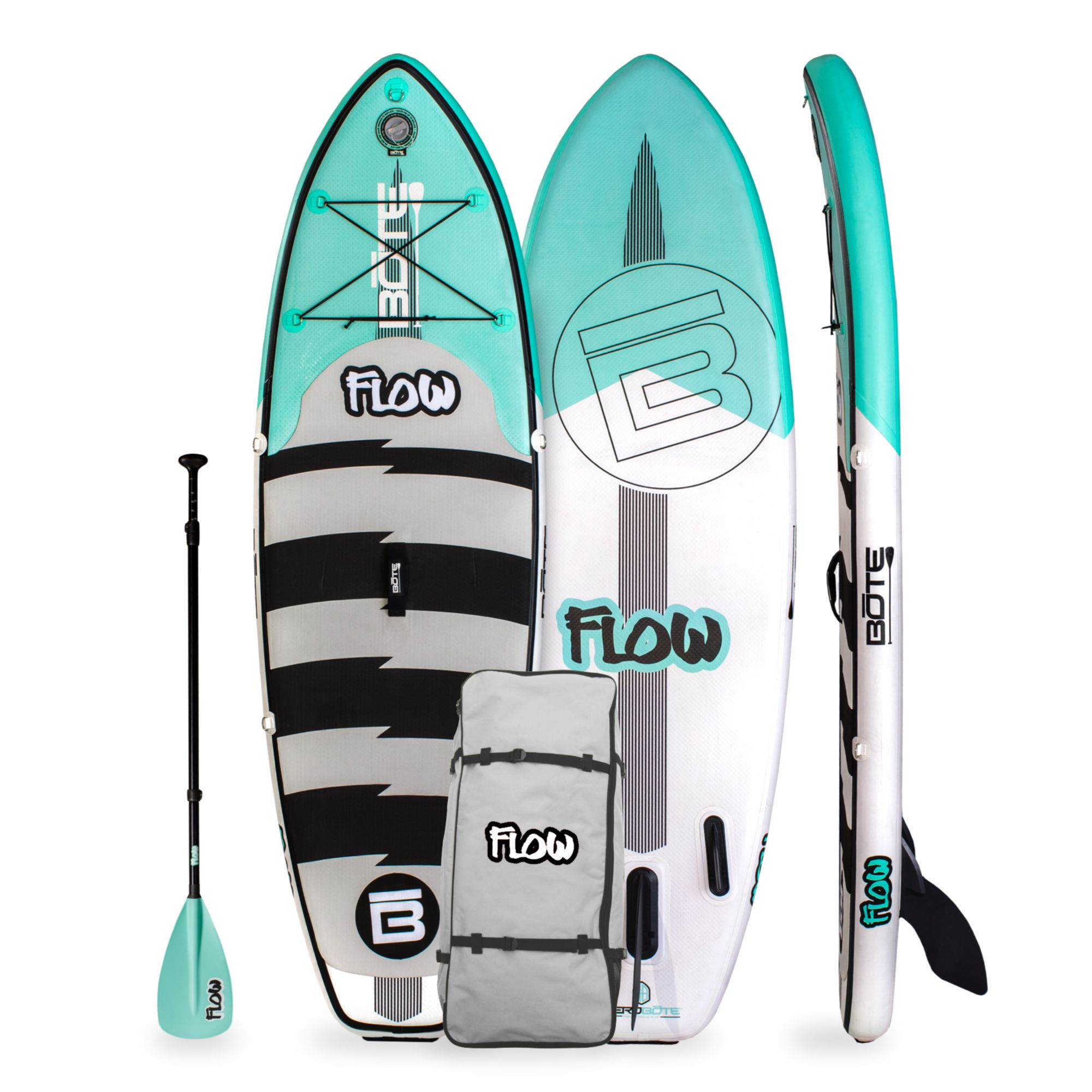 BOTE Flow Aero 8' Native Teal Kids Inflatable Paddle Board Set