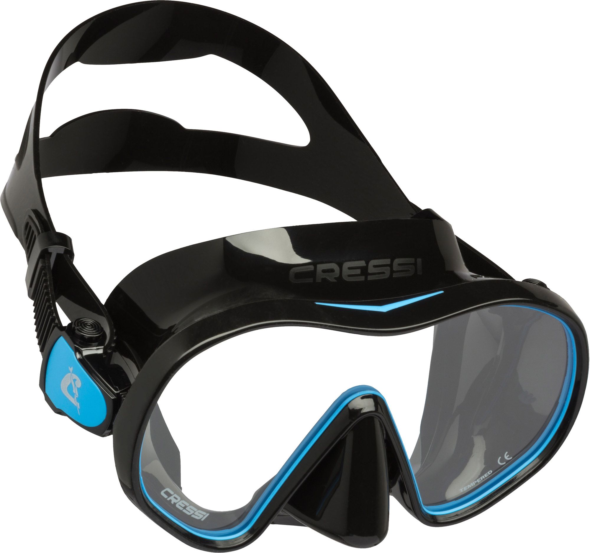 Photos - Swimming Mask Cressi Sub Cressi F-Dual Snorkel Mask, Black/Blue 21CREAFDLCLRYLLWXSWE 