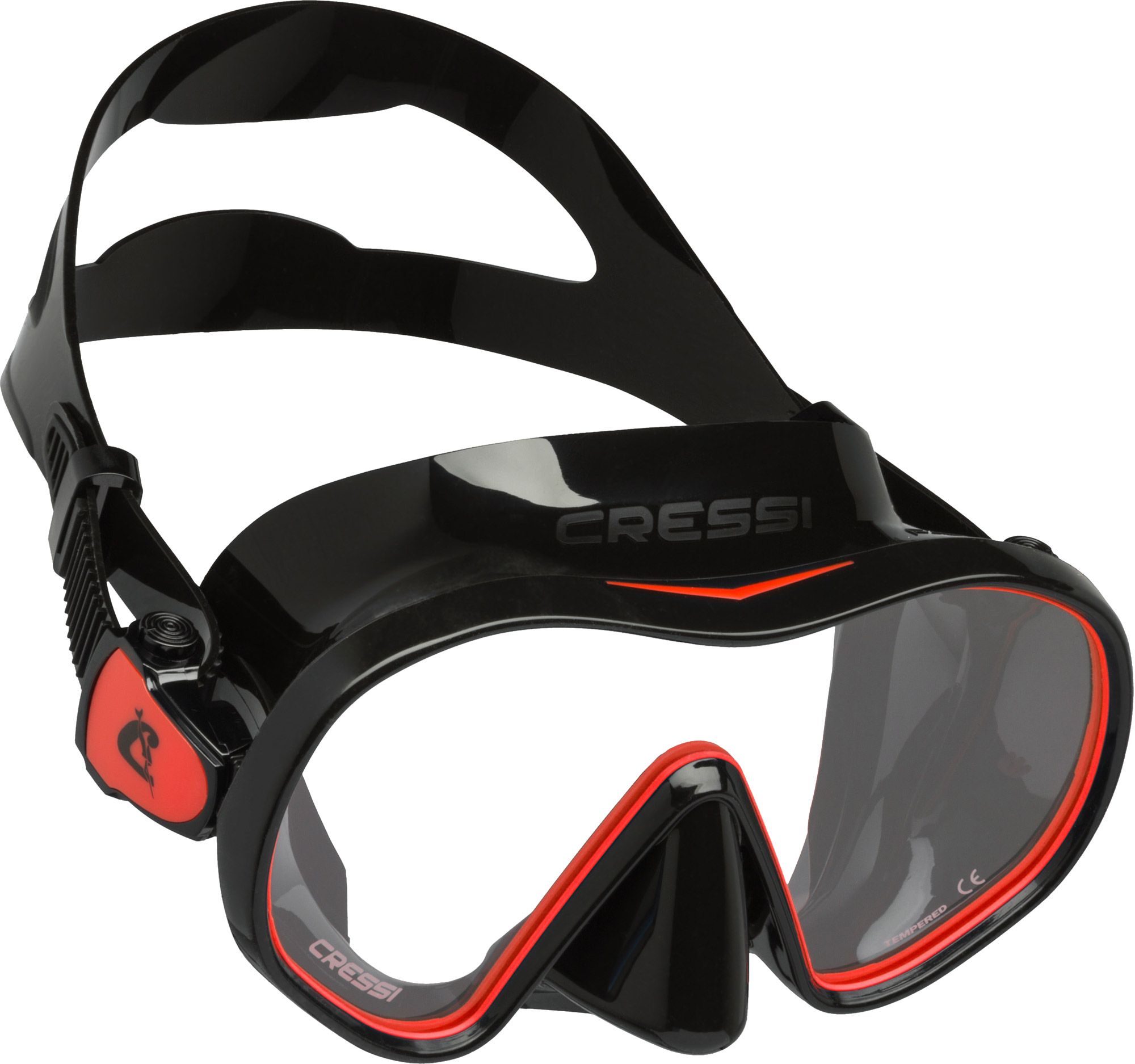 Photos - Swimming Mask Cressi Sub Cressi F-Dual Snorkel Mask, Black/Red 21CREAFDLCLRYLLWXSWE 
