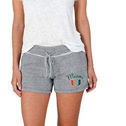 Concepts Sport Women's Miami Hurricanes Grey Mainstream Terry Shorts