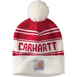 Carhartt Men's Knit Pom Pom Cuffed Logo Beanie