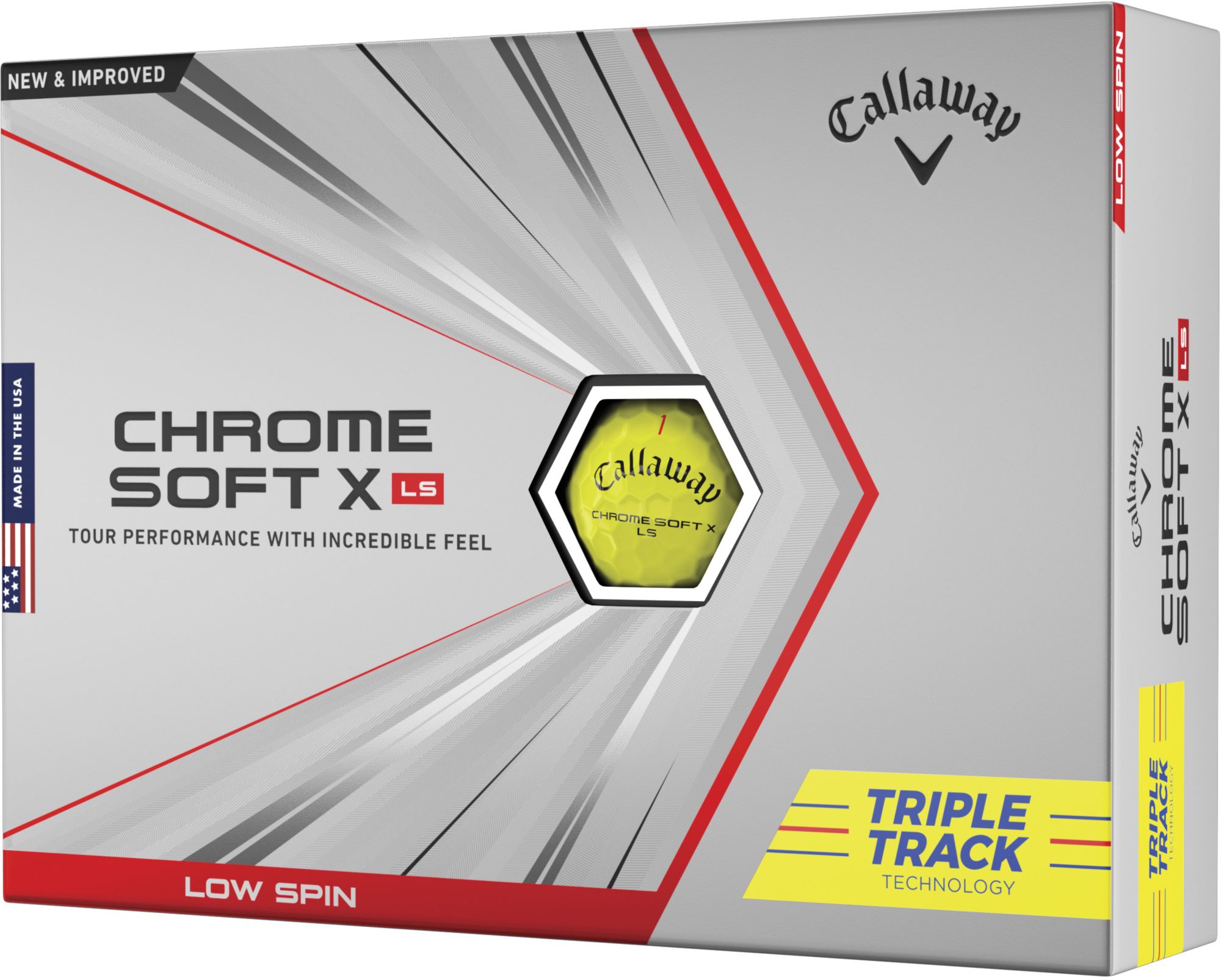 Chrome Soft X LS Triple Track Yellow Golf Balls
