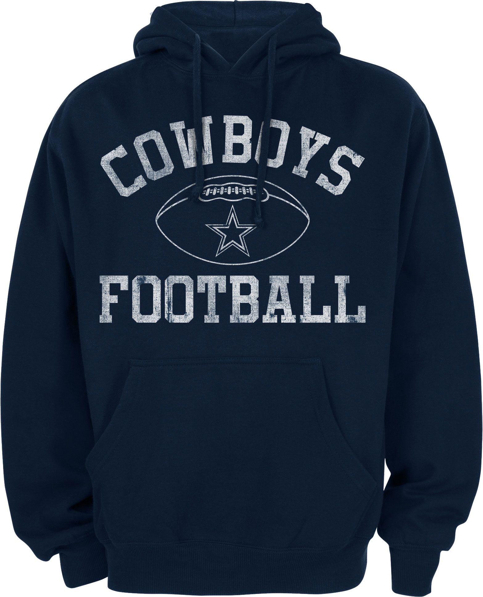 Dallas Cowboys Men's Authentic Wordmark Navy Pullover Hoodie