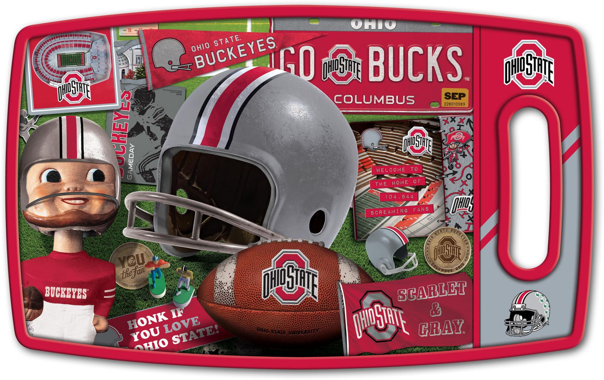 YouTheFan Ohio State Buckeyes Retro Cutting Board