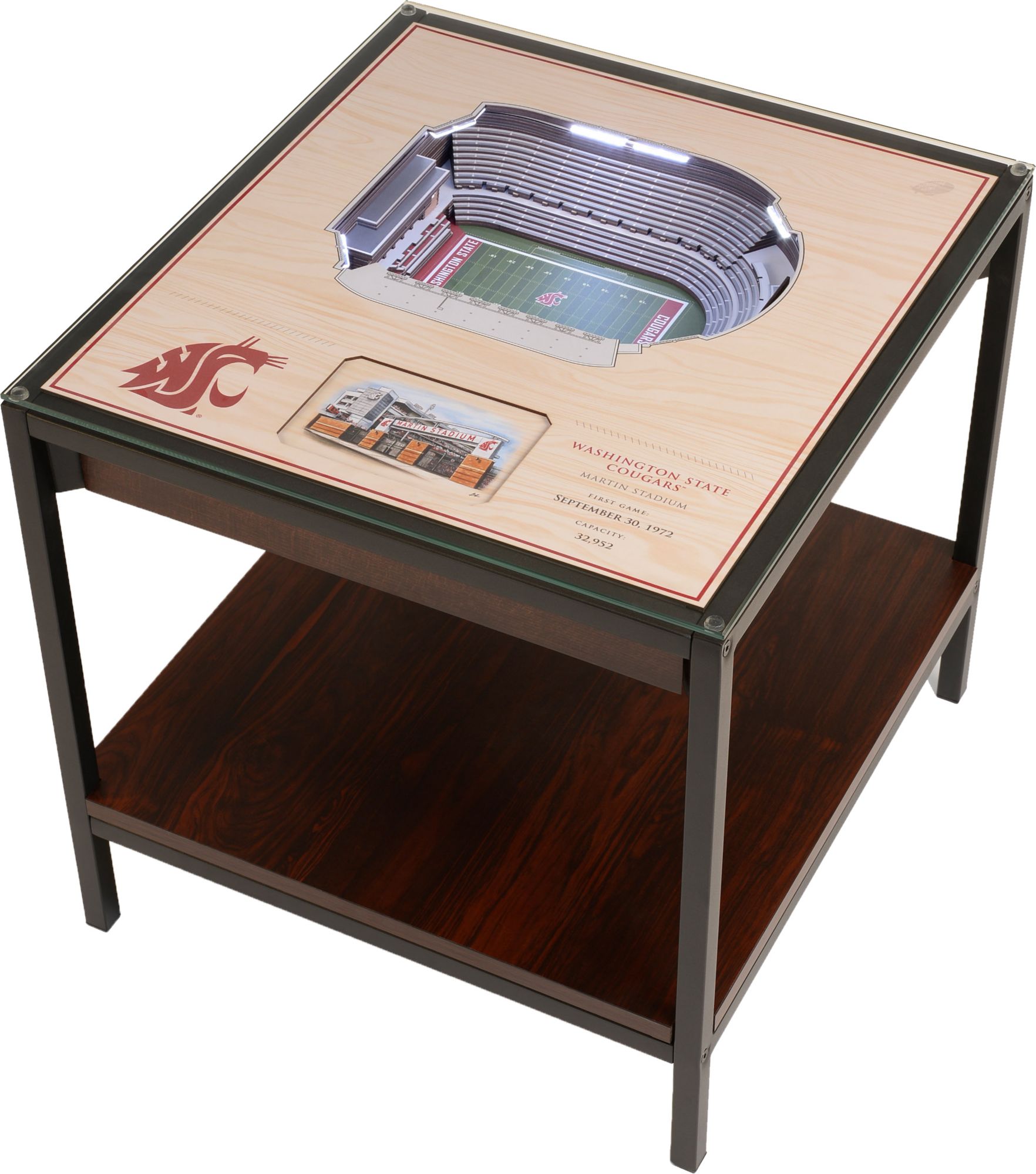 YouTheFan Washington State Cougars 25-Layer Stadium Views Lighted End Table