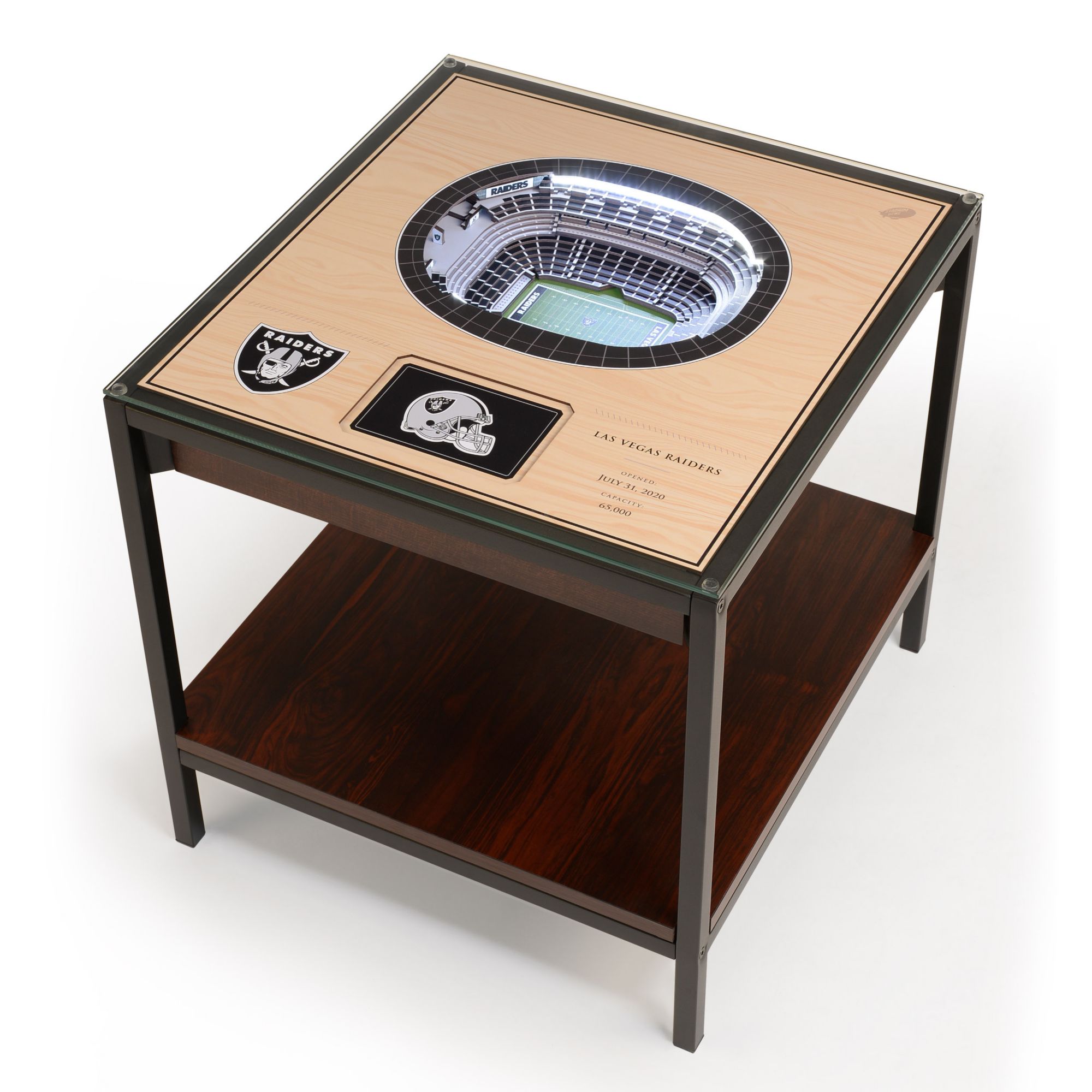 You The Fan Las Vegas Raiders 25-Layer StadiumViews Lighted End Table