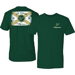 FloGrown Men's South Florida Bulls Green Washed Flag T-Shirt