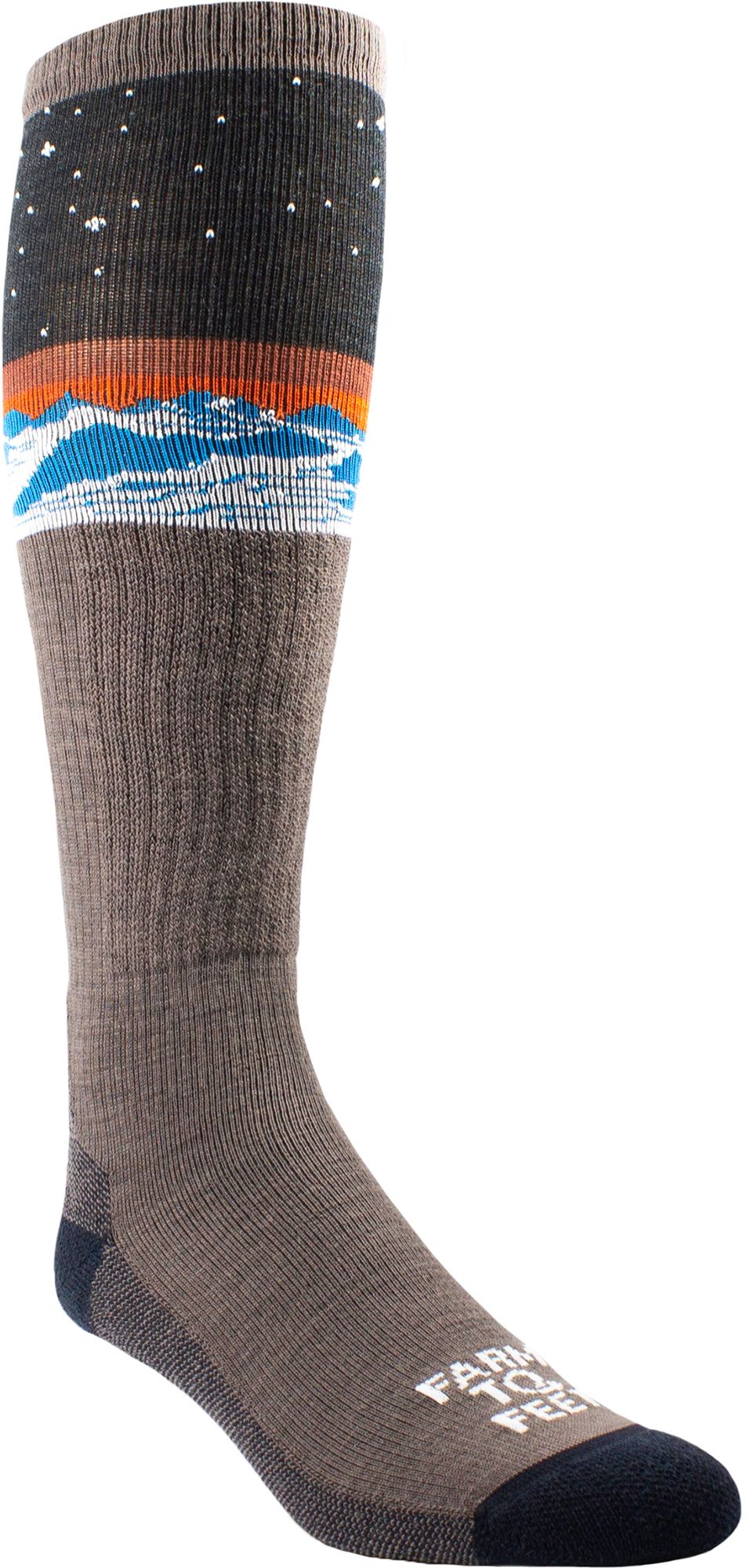 Farm to Feet Aspen Light Targeted Cushion Over the Calf Snow Socks, Men