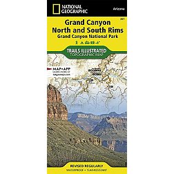 National Geographic Grand Canyon, North and South Rims Map