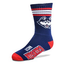 For Bare Feet Youth UConn Huskies 4-Stripe Deuce Socks