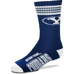 For Bare Feet Youth BYU Cougars 4-Stripe Deuce Socks