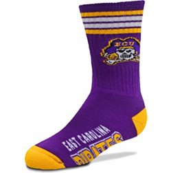 For Bare Feet Youth East Carolina Pirates 4-Stripe Deuce Socks