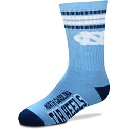 For Bare Feet Youth North Carolina Tar Heels 4-Stripe Deuce Socks