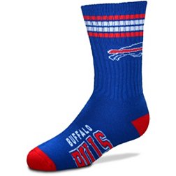 For Bare Feet Youth Buffalo Bills 4-Stripe Deuce Crew Socks