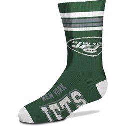 For Bare Feet Youth New York Jets 4-Stripe Deuce Crew Socks