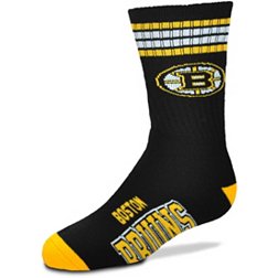 For Bare Feet Youth Boston Bruins 4-Stripe Deuce Crew Socks
