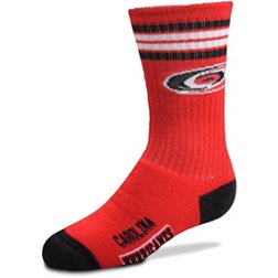 For Bare Feet Youth Carolina Hurricanes 4-Stripe Deuce Crew Socks