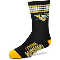 For Bare Feet Youth Pittsburgh Penguins 4-Stripe Deuce Crew Socks