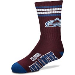 For Bare Feet Youth Colorado Avalanche 4-Stripe Deuce Crew Socks