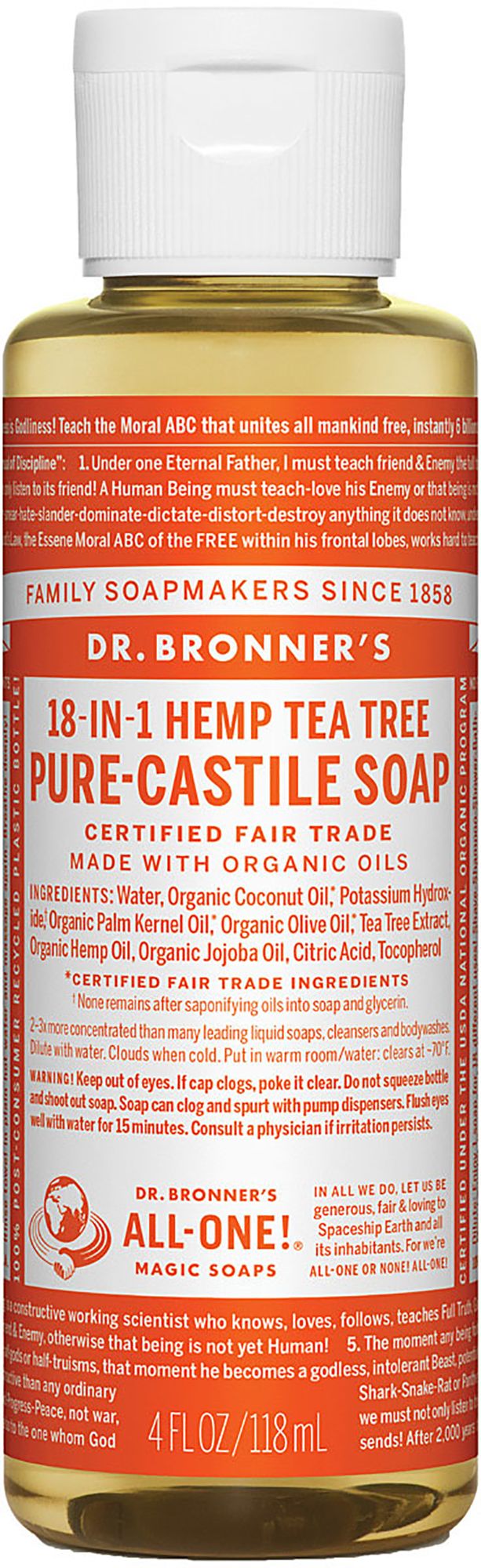 Dr. Bronner's Tea Tree 4 oz Pure-Castile Soap