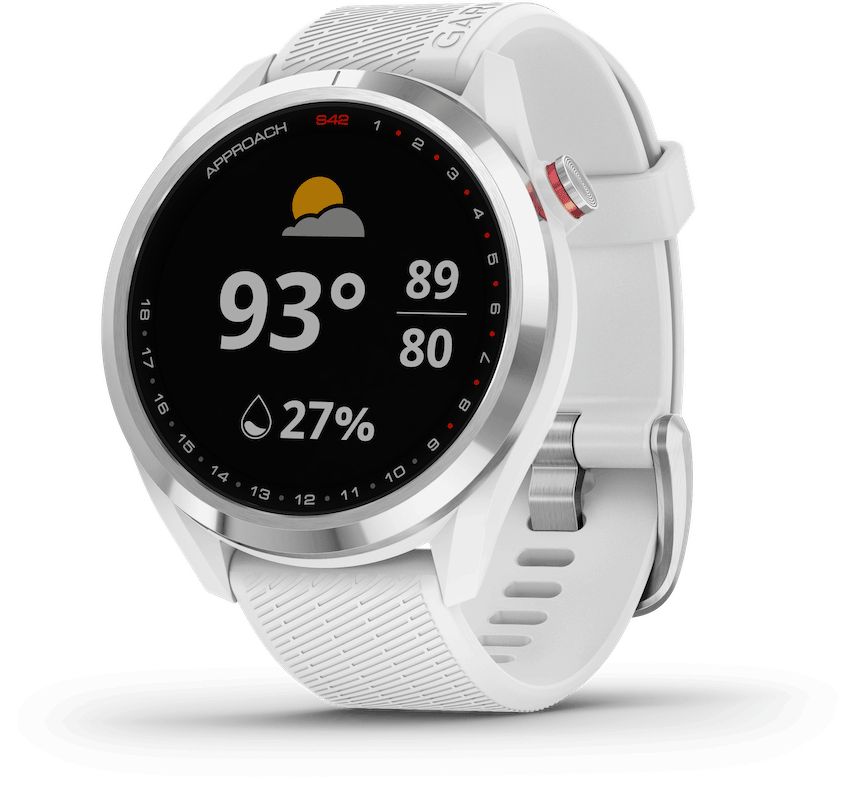 【美品】Garmin ガミン Approach S42 White (5362) Garmin Approach S42 Golf GPS Smartwatch - Sunshine Golf