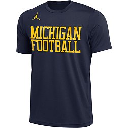 Jordan Men's Michigan Wolverines Blue Football Team Issue Practice T-Shirt