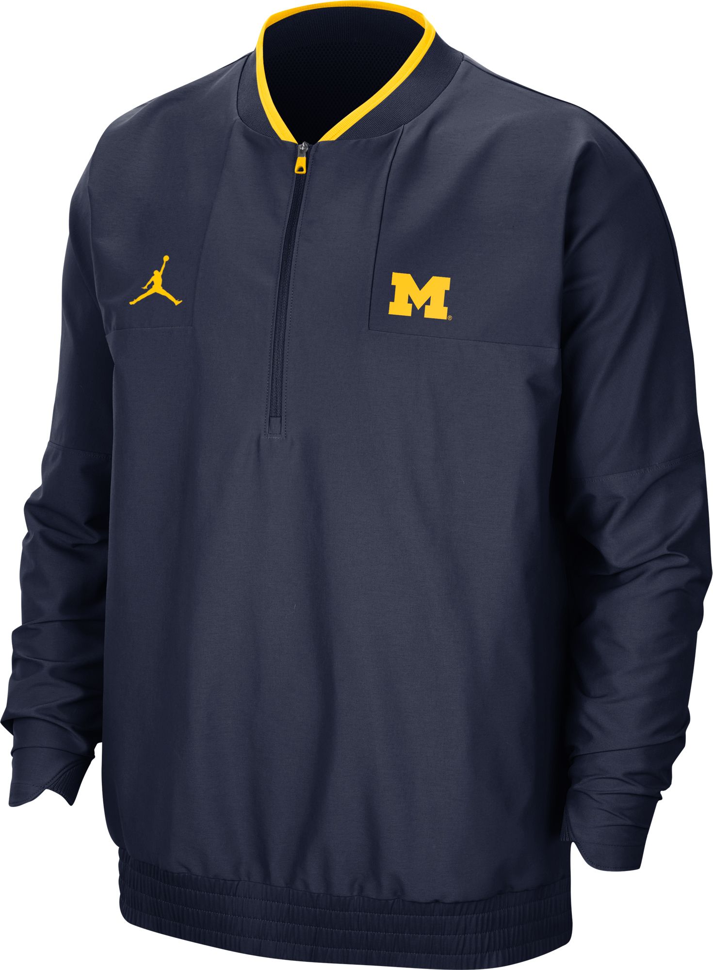 Jordan Men's Michigan Wolverines Blue Football Sideline Coach Lightweight Jacket