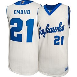 Retro Brand Men's Kansas Jayhawks Joel Embiid #21 White Replica Basketball Jersey